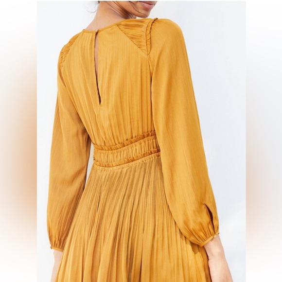 Anthropologie Maeve Saniya Mini Golden Long Sleeve Dress Size S - Picture 2 of 6